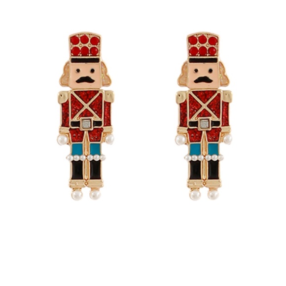 Christmas Nutcracker Earrings - Picture 2 of 2